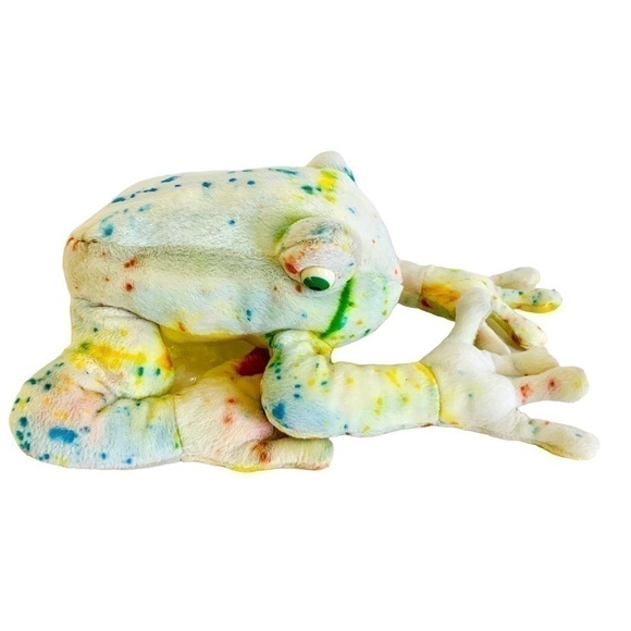 Tie Dyed Frog Plush Stuffed Animal 18” long Hands to Feet - Picture 2 of 7